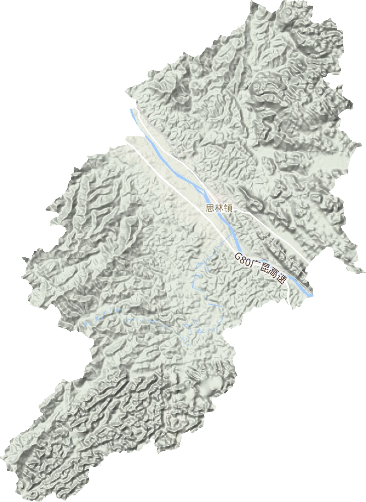 思林镇地形地图