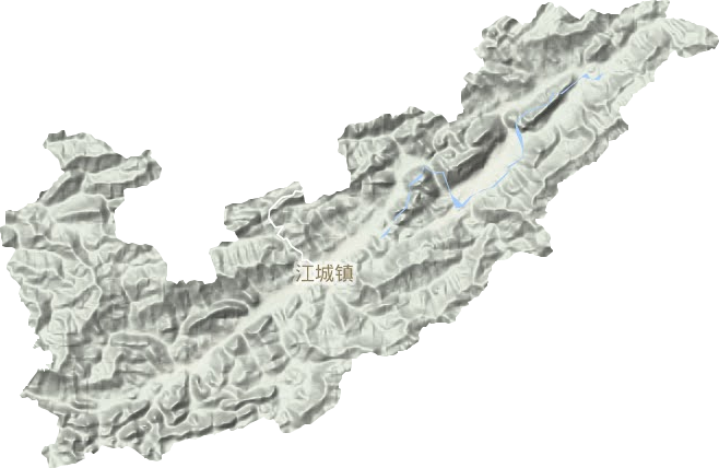 江城镇地形地图