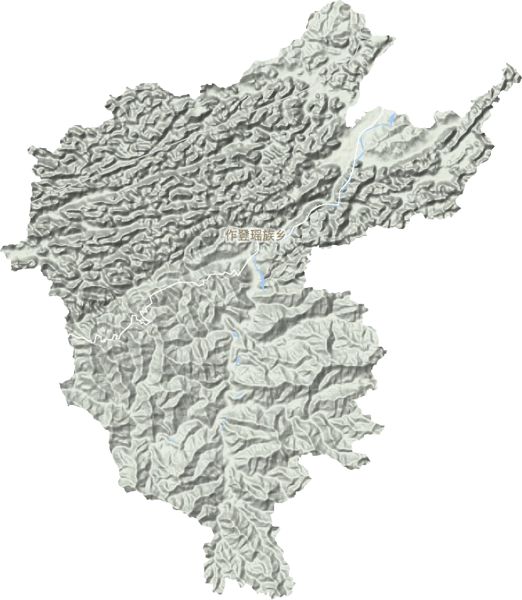 作登瑶族乡地形地图