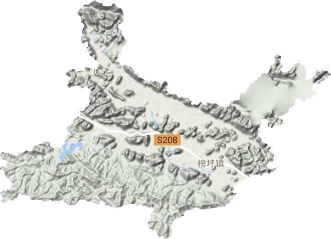 榜圩镇地形地图
