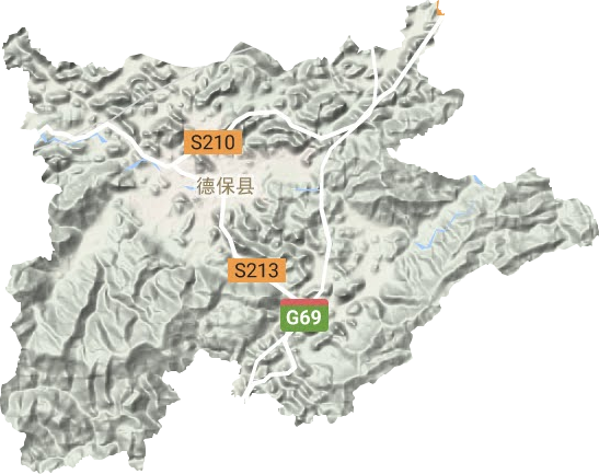 城关镇地形地图