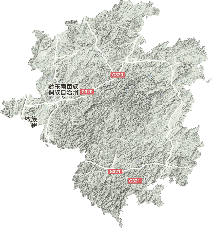 黔东南州地形地图