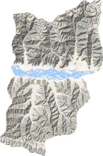 扎囊县地形地图