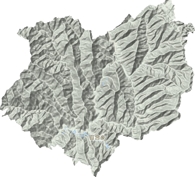 百合乡地形地图