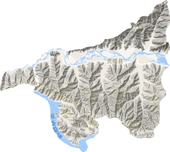 贡嘎县地形地图