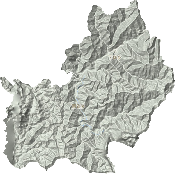 百省乡地形地图