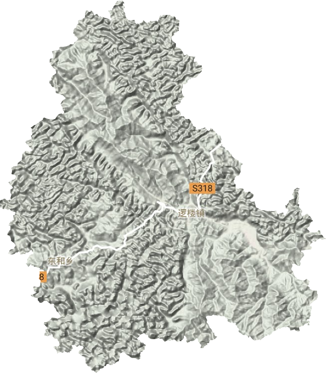 逻楼镇地形地图