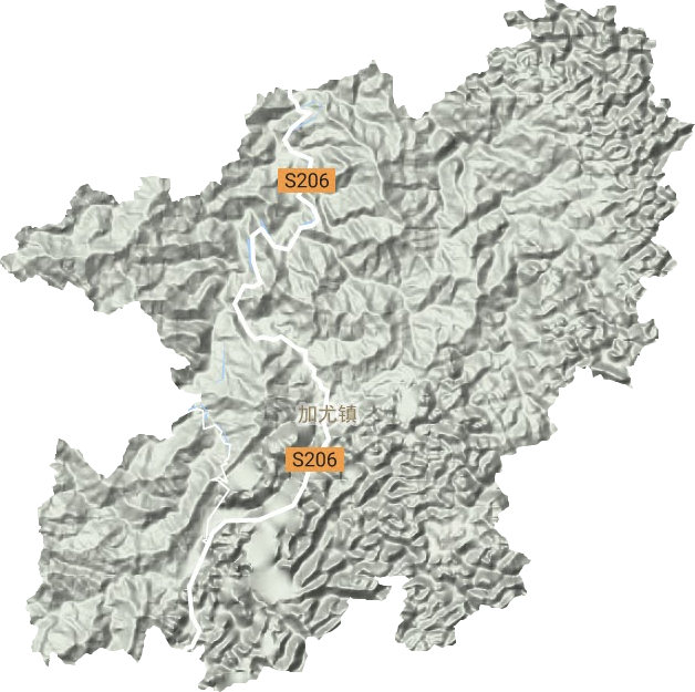 加尤镇地形地图