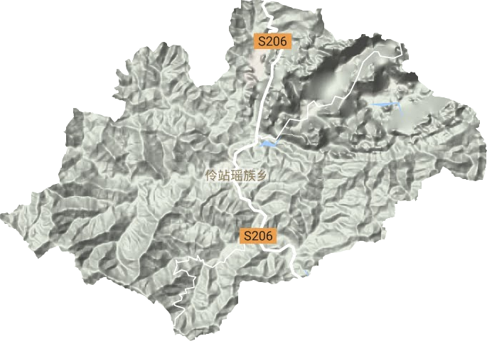 伶站瑶族乡地形地图