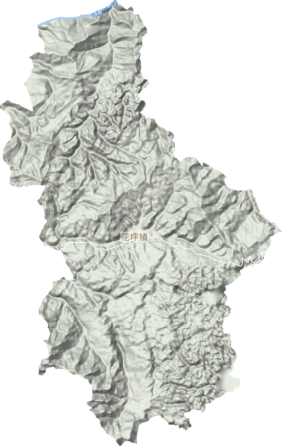 花坪镇地形地图