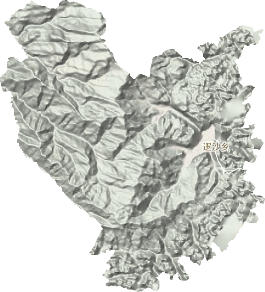 逻沙乡地形地图