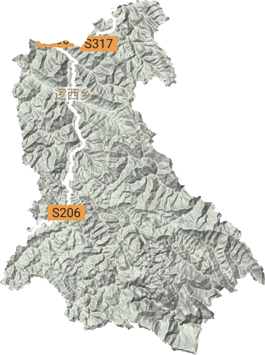 逻西乡地形地图