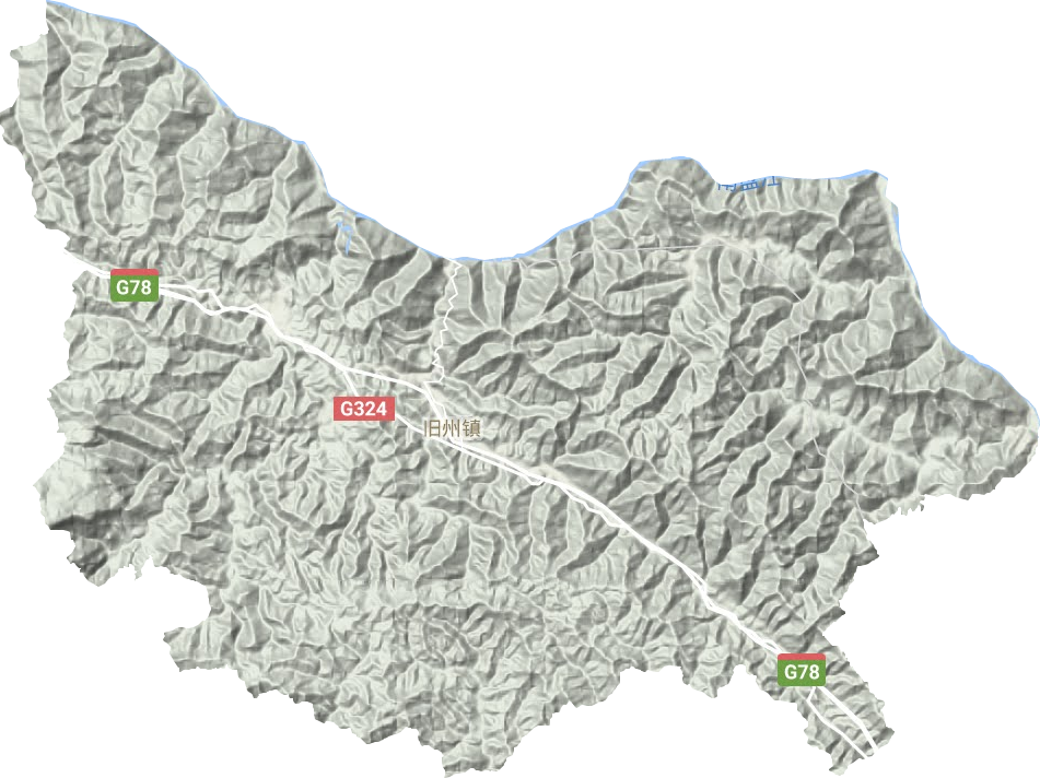 旧州镇地形地图