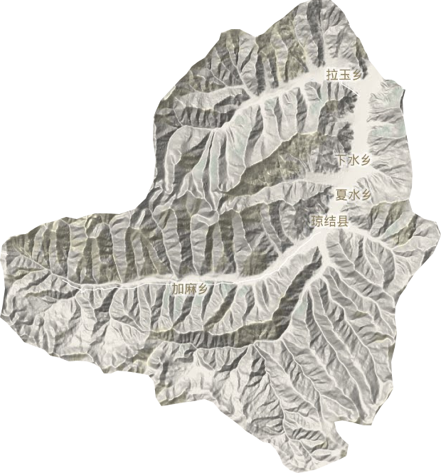 琼结县地形地图