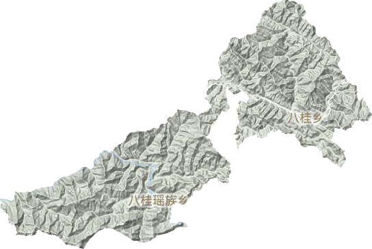八桂瑶族乡地形地图