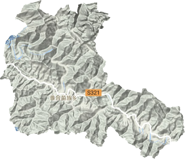 普合苗族乡地形地图