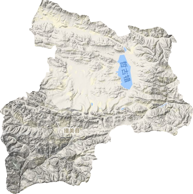 措美县地形地图
