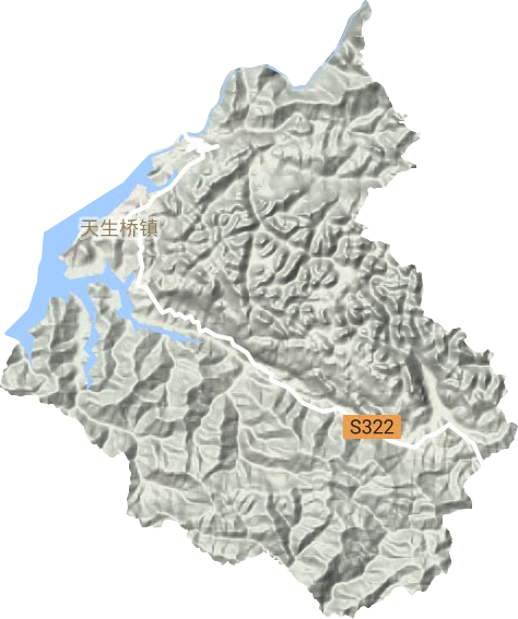 天生桥镇地形地图
