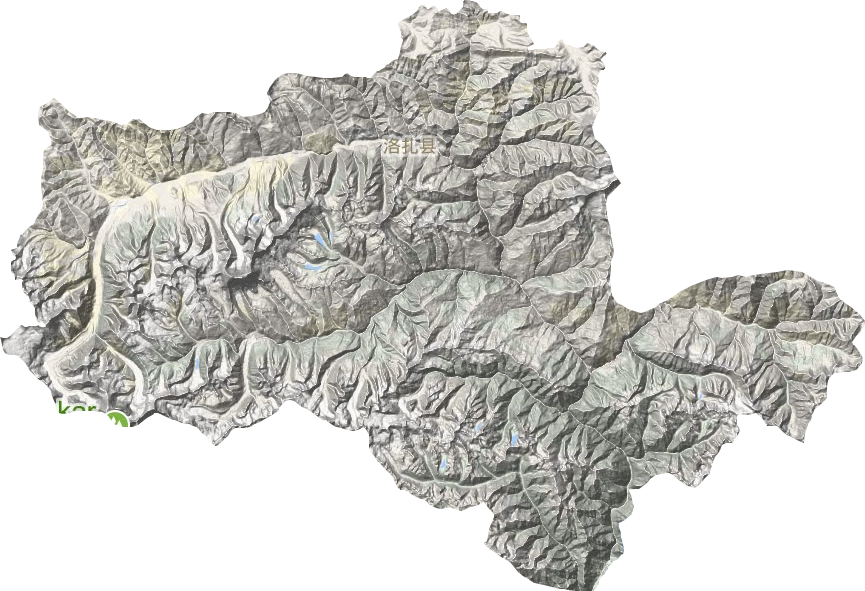 洛扎县地形地图