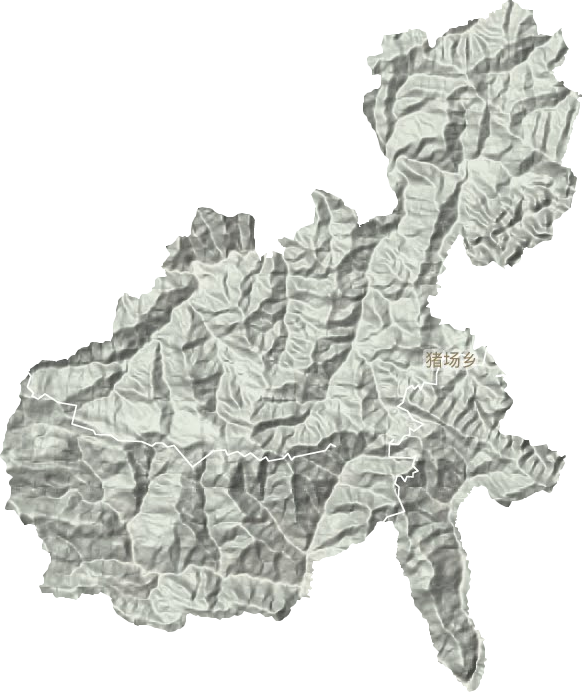 猪场乡地形地图
