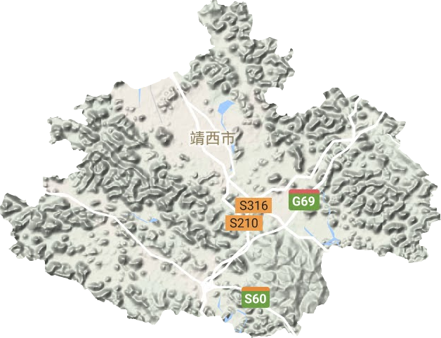 新靖镇地形地图