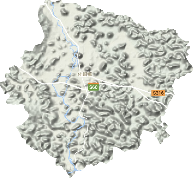 化峒镇地形地图