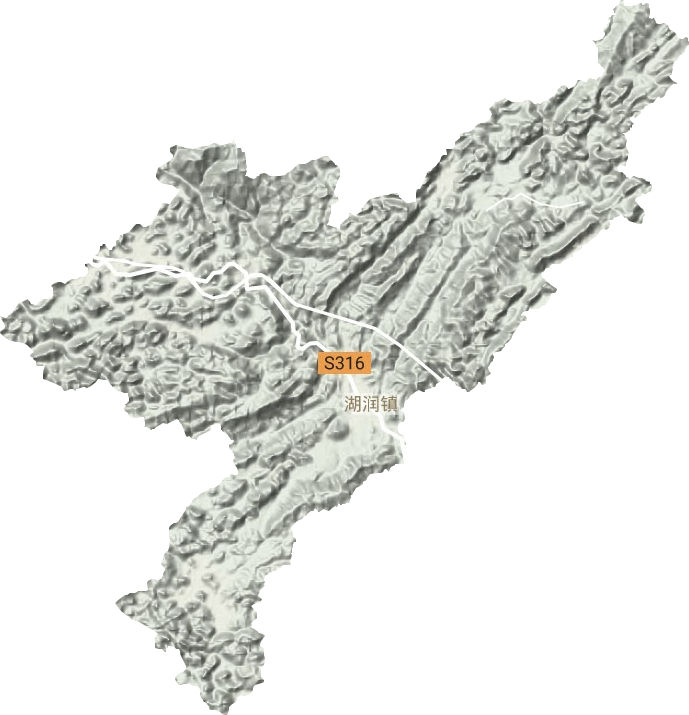湖润镇地形地图