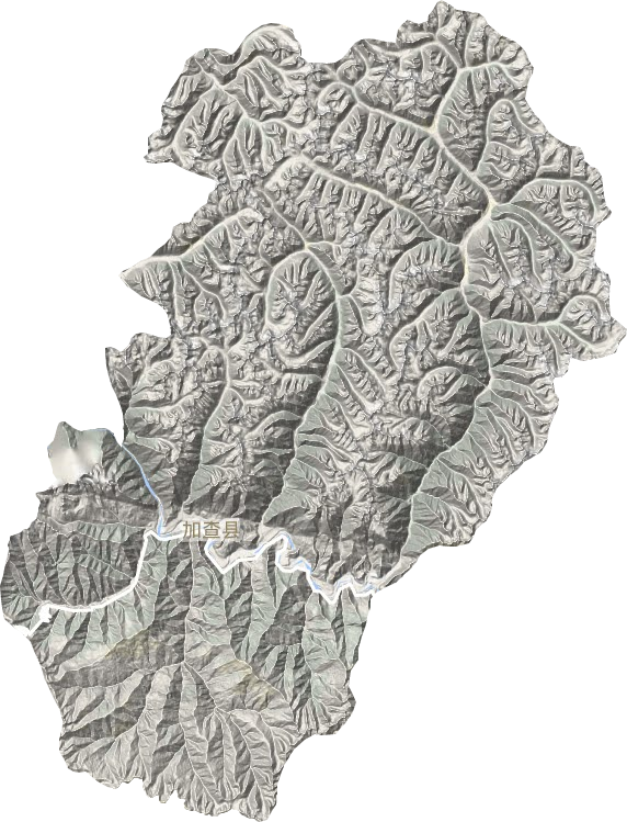 加查县地形地图