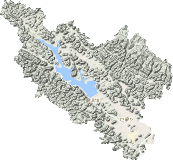 渠洋镇地形地图