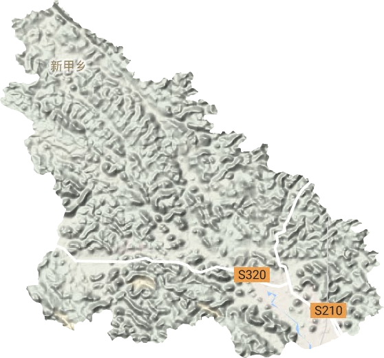 新甲乡地形地图