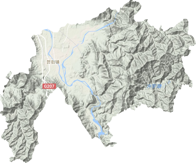 贺街镇地形地图