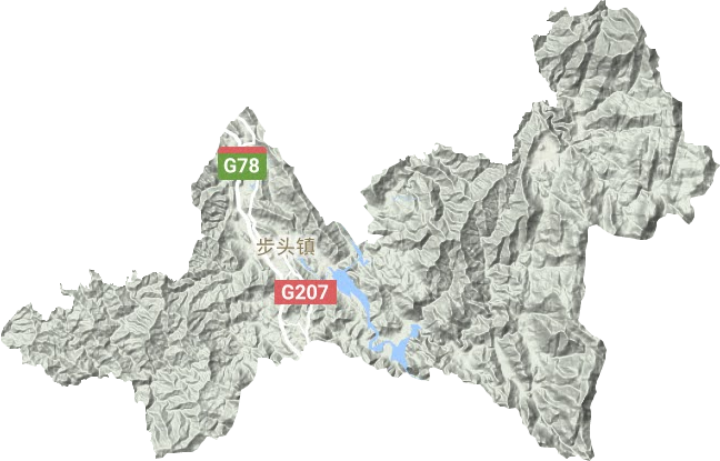 步头镇地形地图