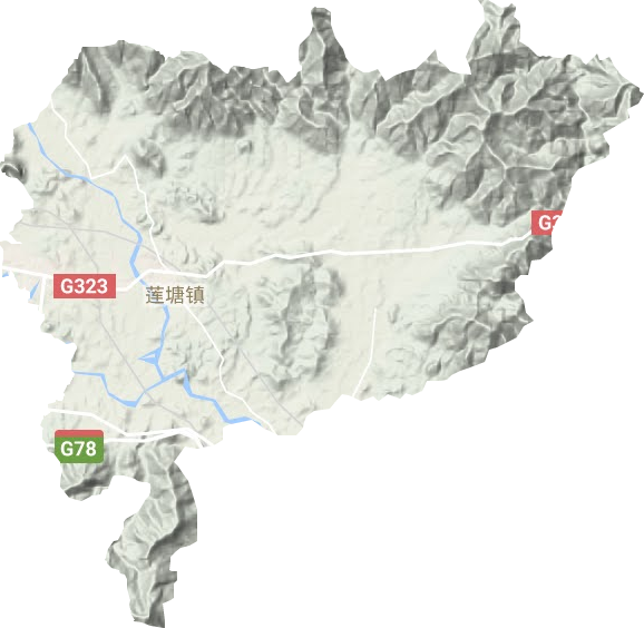 莲塘镇地形地图