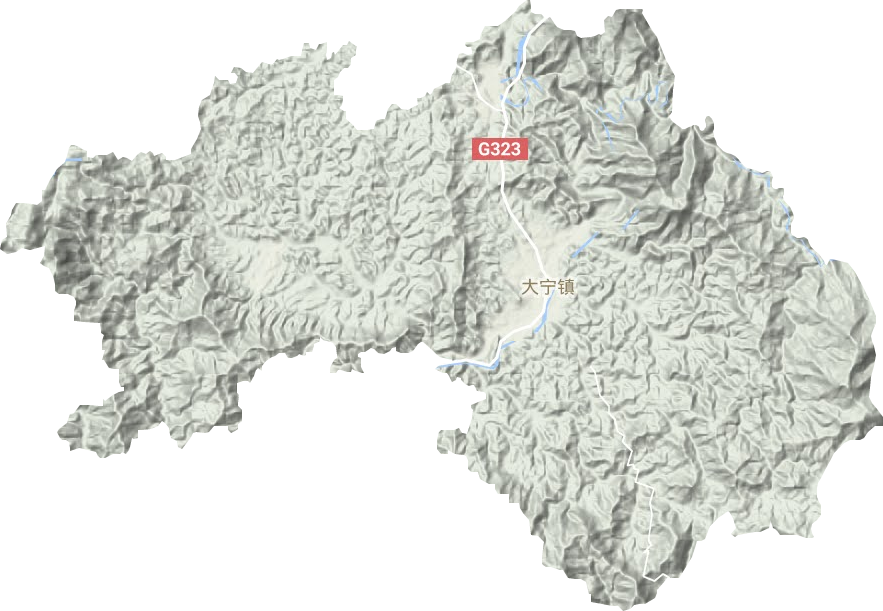 大宁镇地形地图
