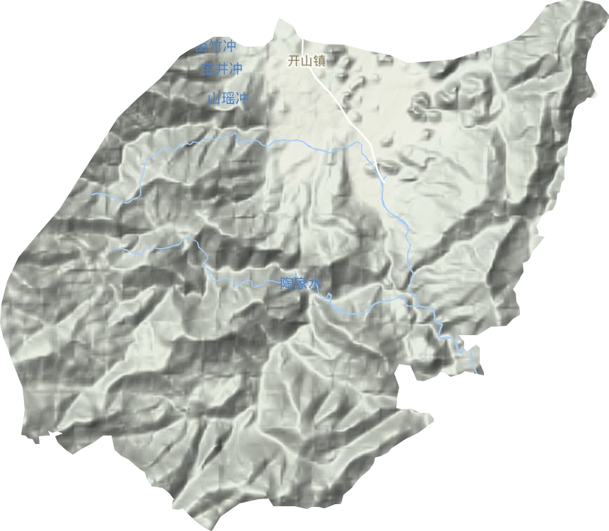 开山镇地形地图