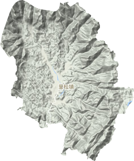 里松镇地形地图