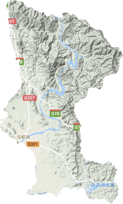 信都镇地形地图