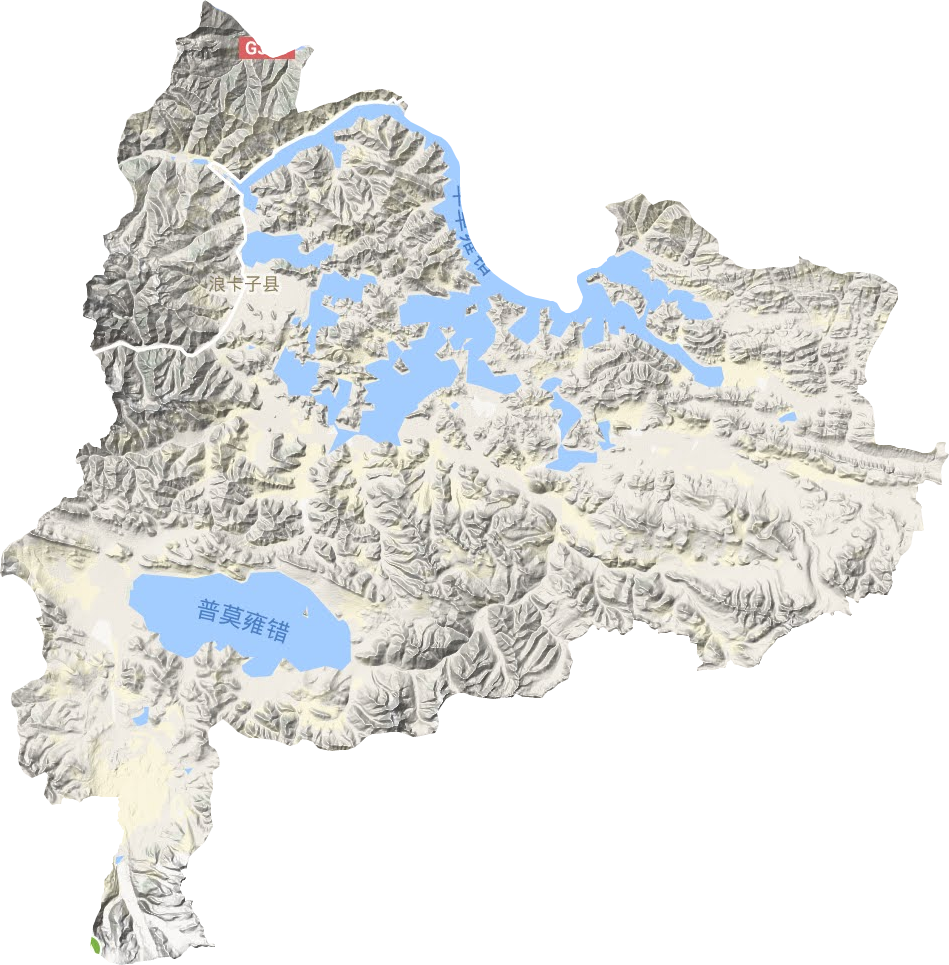 浪卡子县地形地图