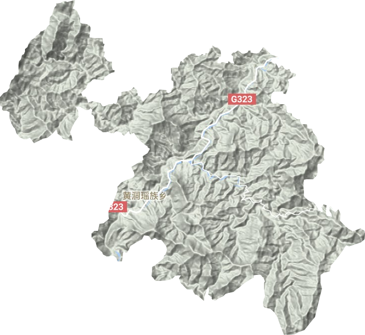 黄洞瑶族乡地形地图