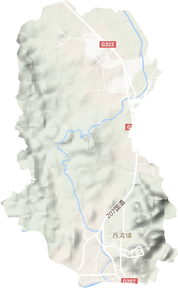 西湾街道地形地图