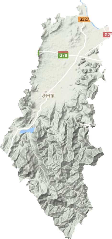 沙田镇地形地图