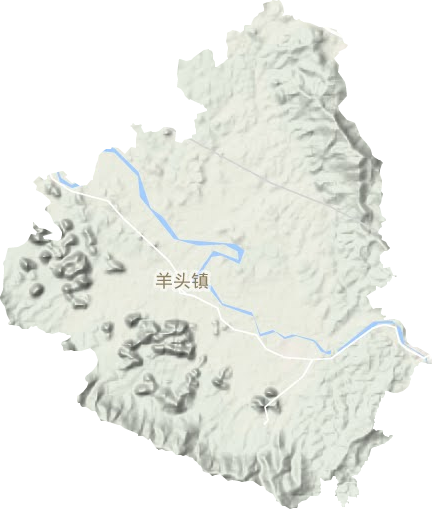 羊头镇地形地图