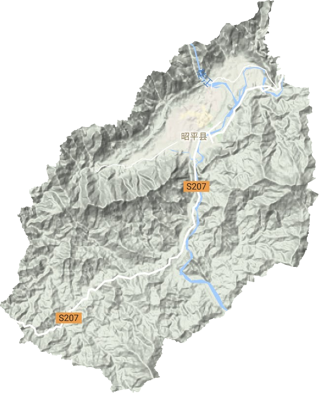 昭平镇地形地图