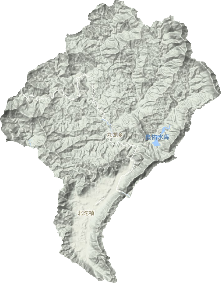 北陀镇地形地图