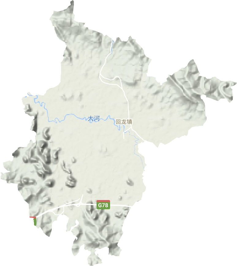 回龙镇地形地图