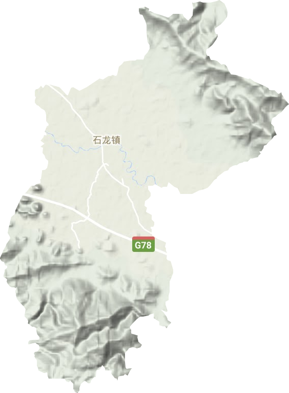 石龙镇地形地图