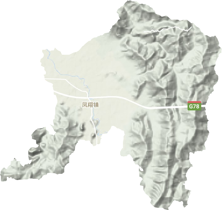 凤翔镇地形地图