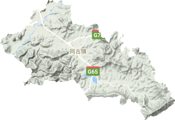 同古镇地形地图
