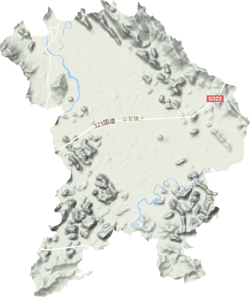 公安镇地形地图