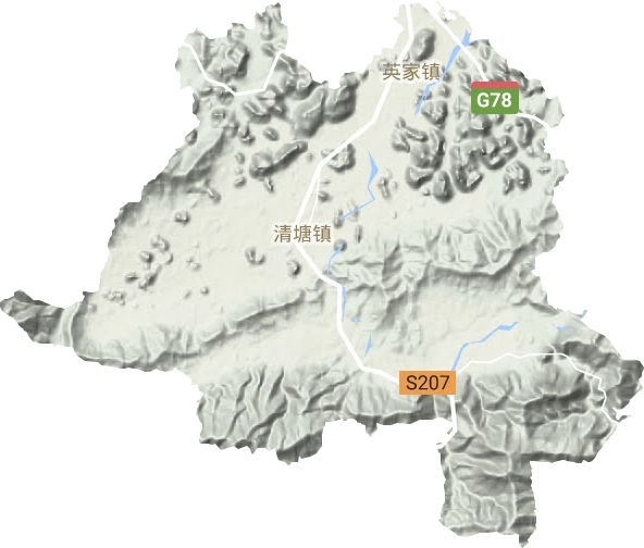 清塘镇地形地图